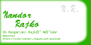 nandor rajko business card